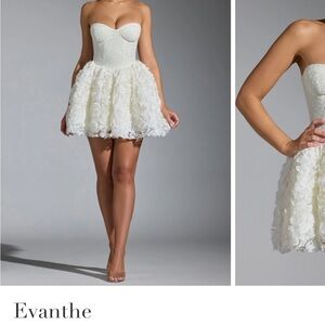 Oh Polly Evanthe White Strapless Aplique Mini